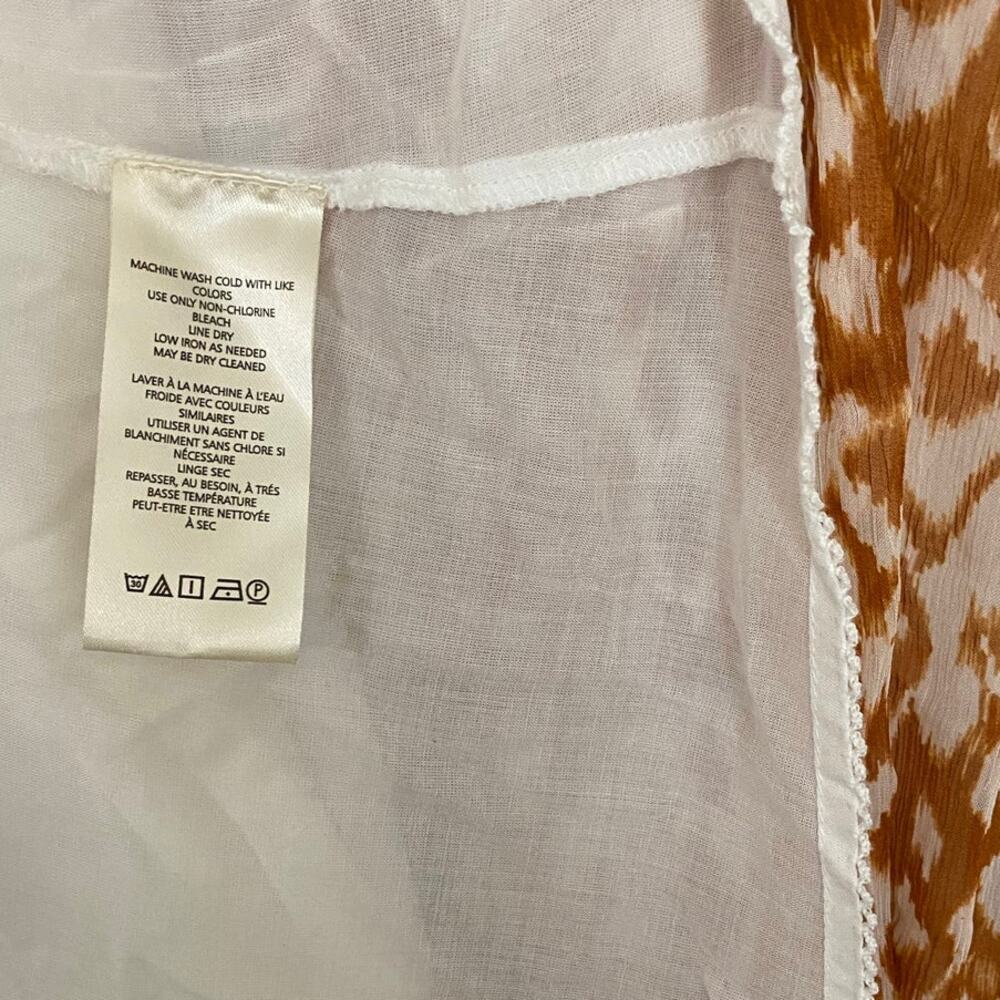 Anthropologie Odetta Ruffled V Neck Maxi Dress Small Honey Orange Boho Cottage - Picture 12 of 13